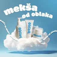 Omekšivač/deterdžent – ilustracija oblaka, poruka “mekša od oblaka”.